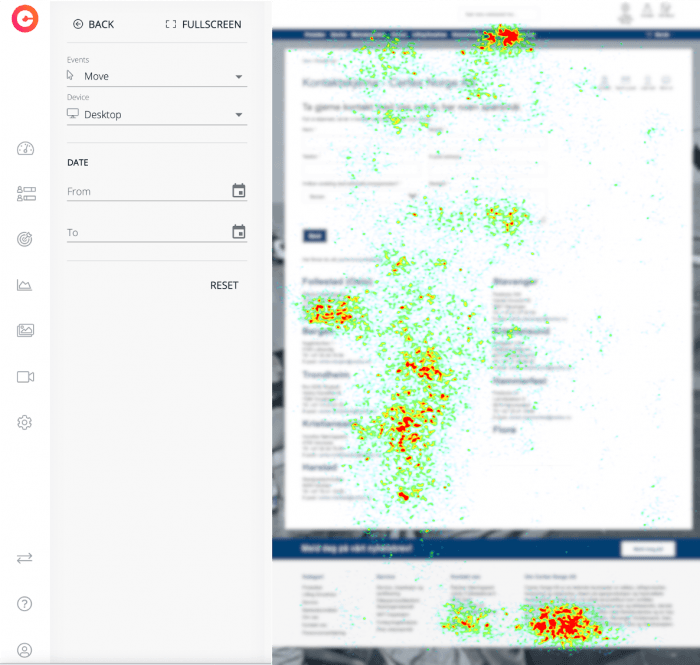 Heatmap contact form CUX