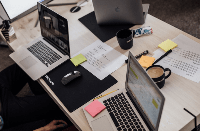 Computers on desk